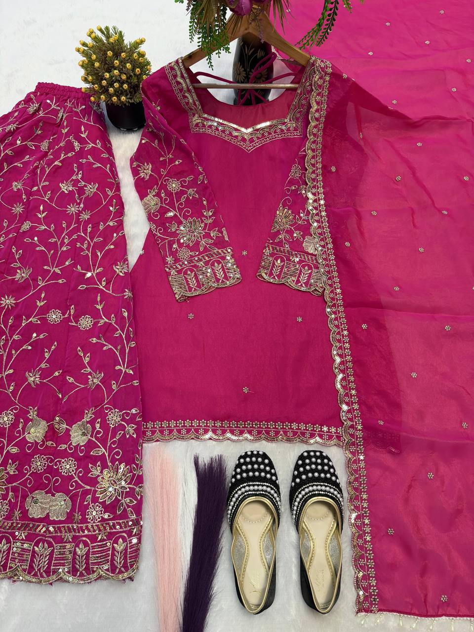 Blush Pink Scalloped Couture Ensemble